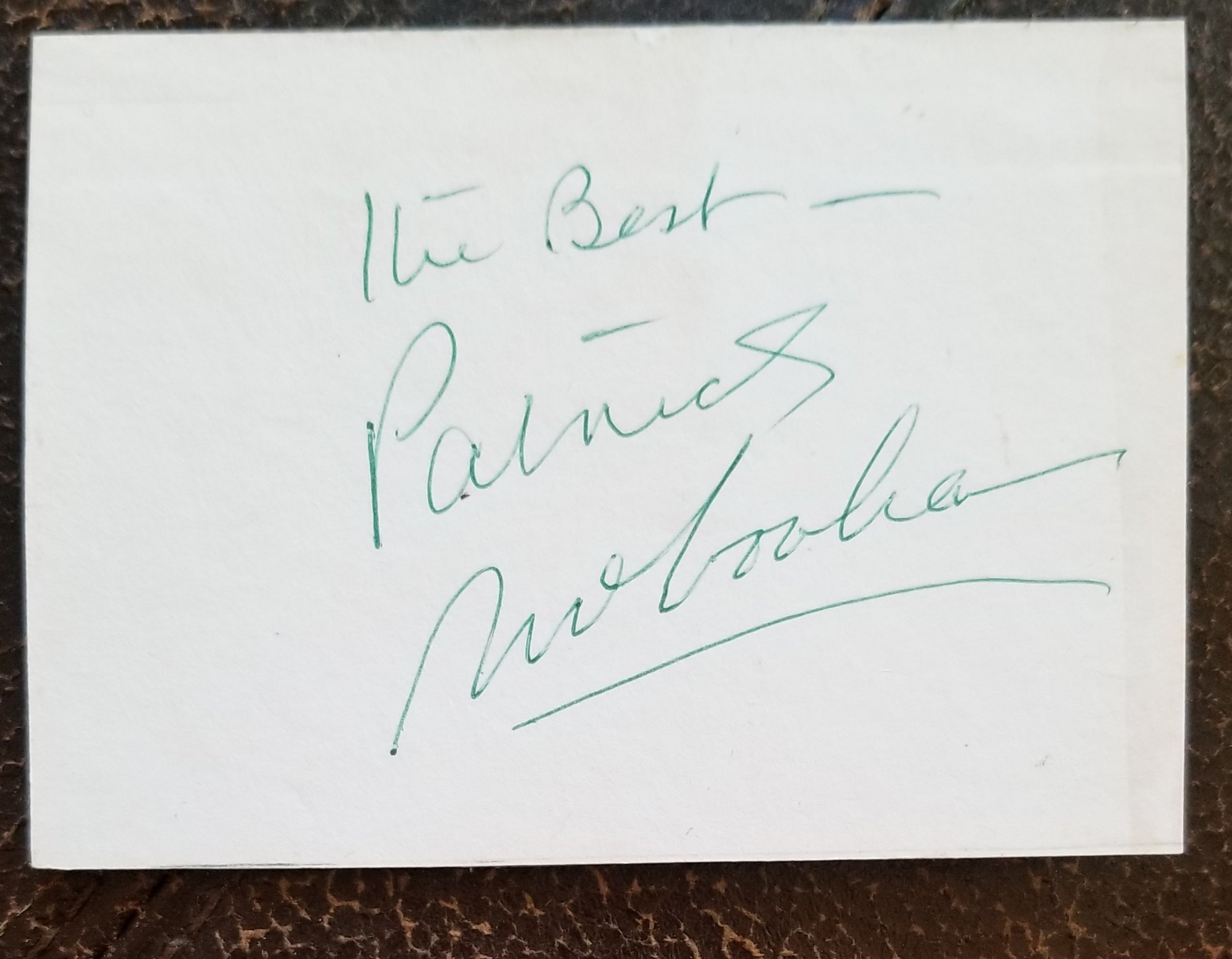 THE PRISONER ACTOR PATRICK MCGOOHAN HAND SIGNED CARD D.2009