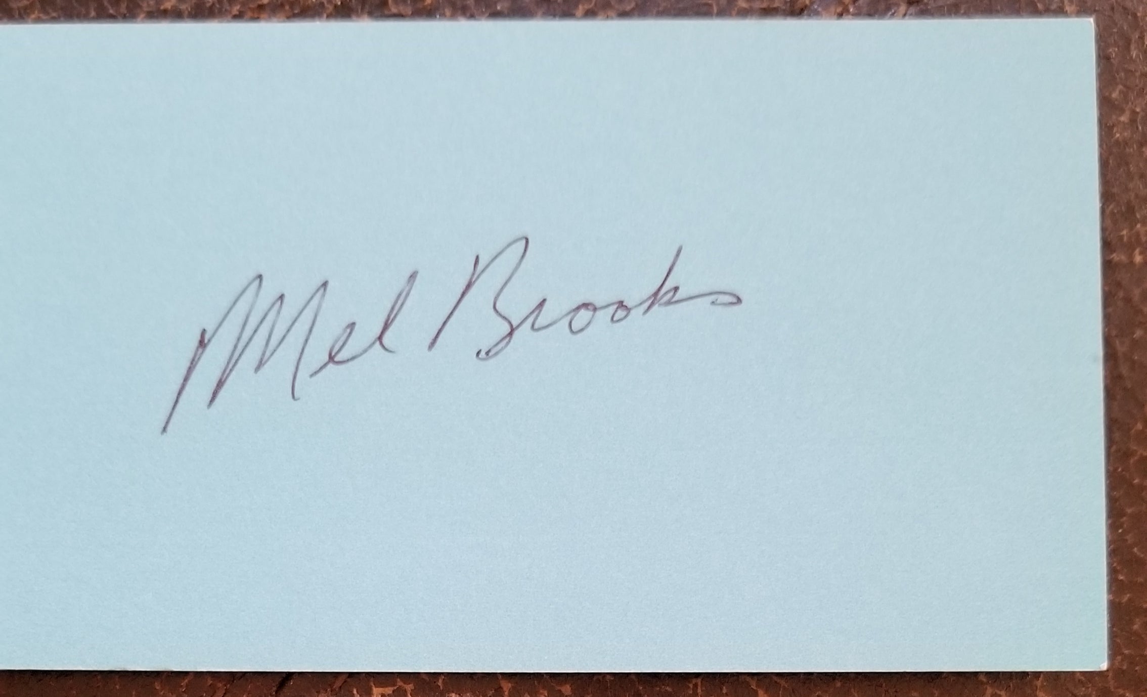 COMEDY LEGEND DIRECTOR MEL BROOKS HAND SIGNED CARD