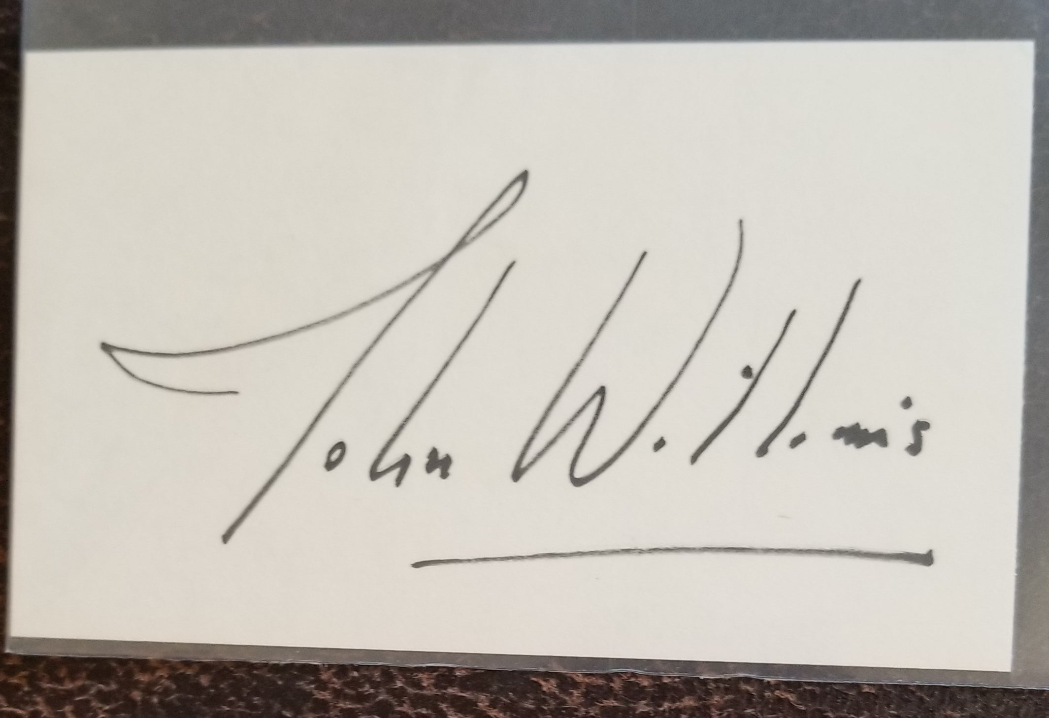 STAR WARS COMPOSER JOHN WILLIAMS HAND SIGNED CARD