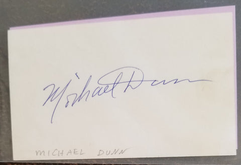 RARE ACTOR MICHAEL DUNN HAND SIGNED CARD D.1973