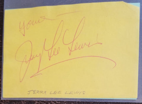 ROCK'S FIRST WILDMAN JERRY LEE LEWIS HAND SIGNED PAGE