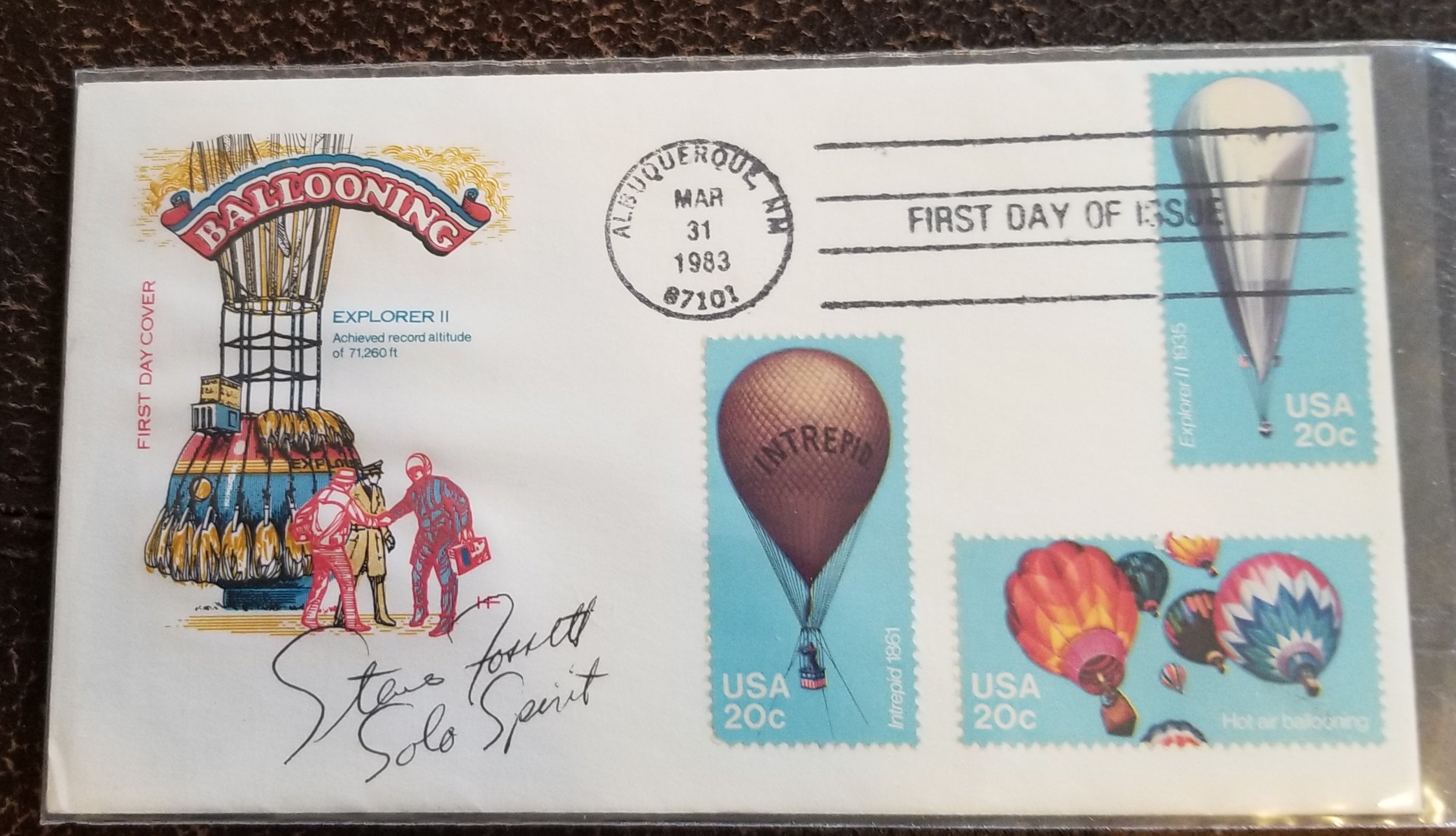 RECORD SETTING AVIATOR AND BUSINESSMAN STEVE FOSSETT HAND SIGNED FDC FIRST DAY COVER D.2007