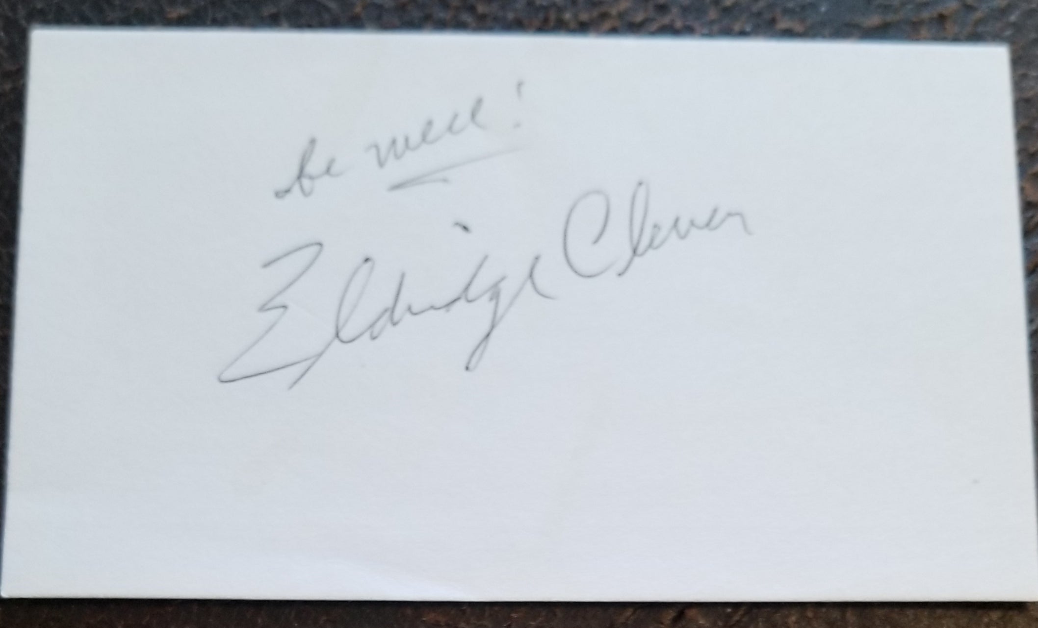 AMERICAN AUTHOR AND POLITICAL ACTIVIST ELDRIDGE CLEAVER HAND SIGNED CARD D.1998