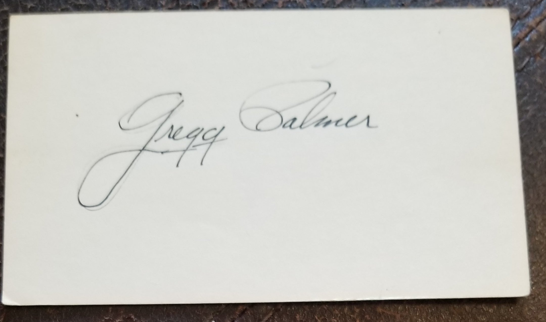 BIG CHARACTER ACTOR GREGG PALMER HAND SIGNED CARD D.2015