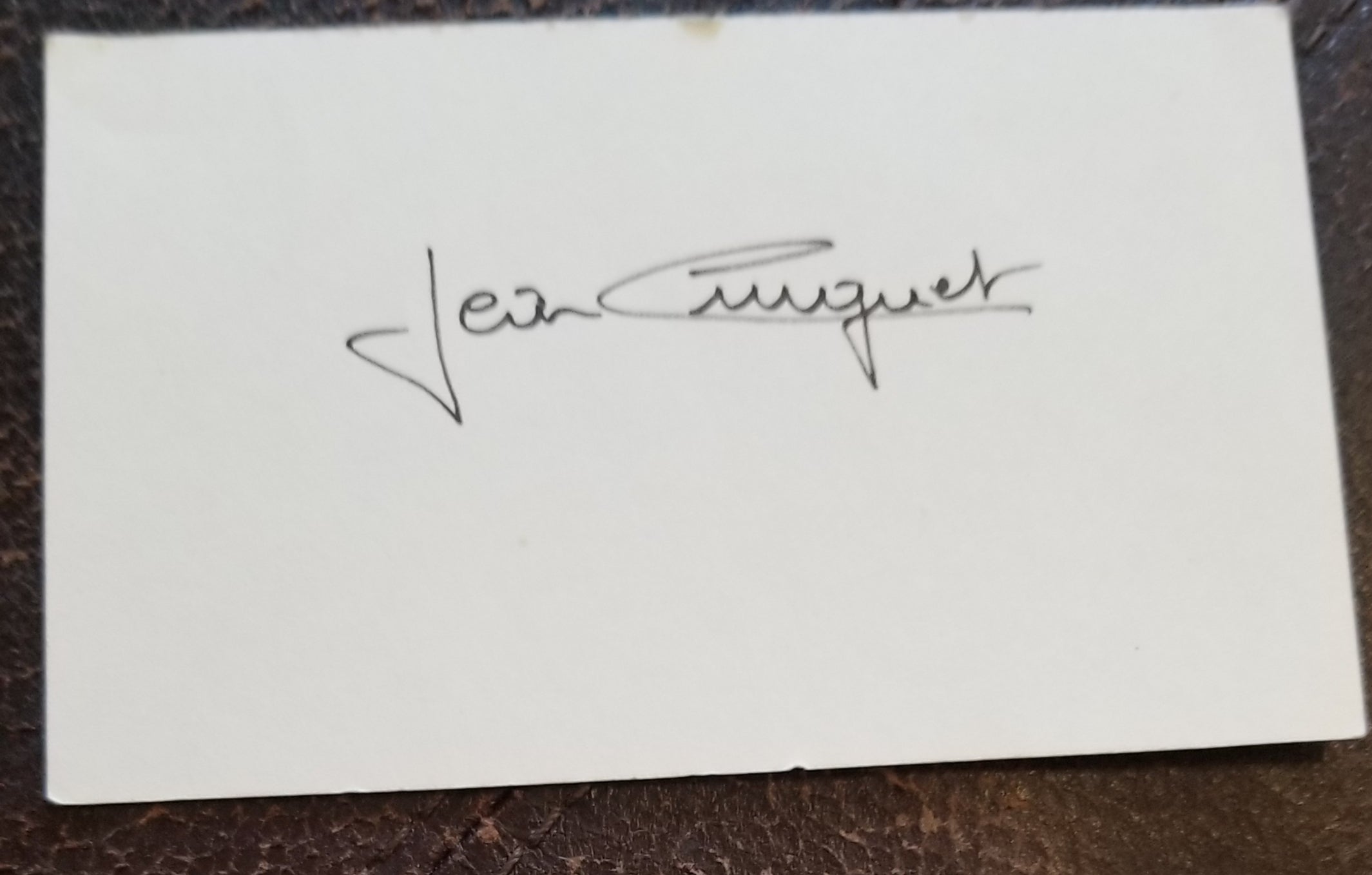 FRENCH AMERICAN JOCKEY JEAN CRUGUET HAND SIGNED CARD