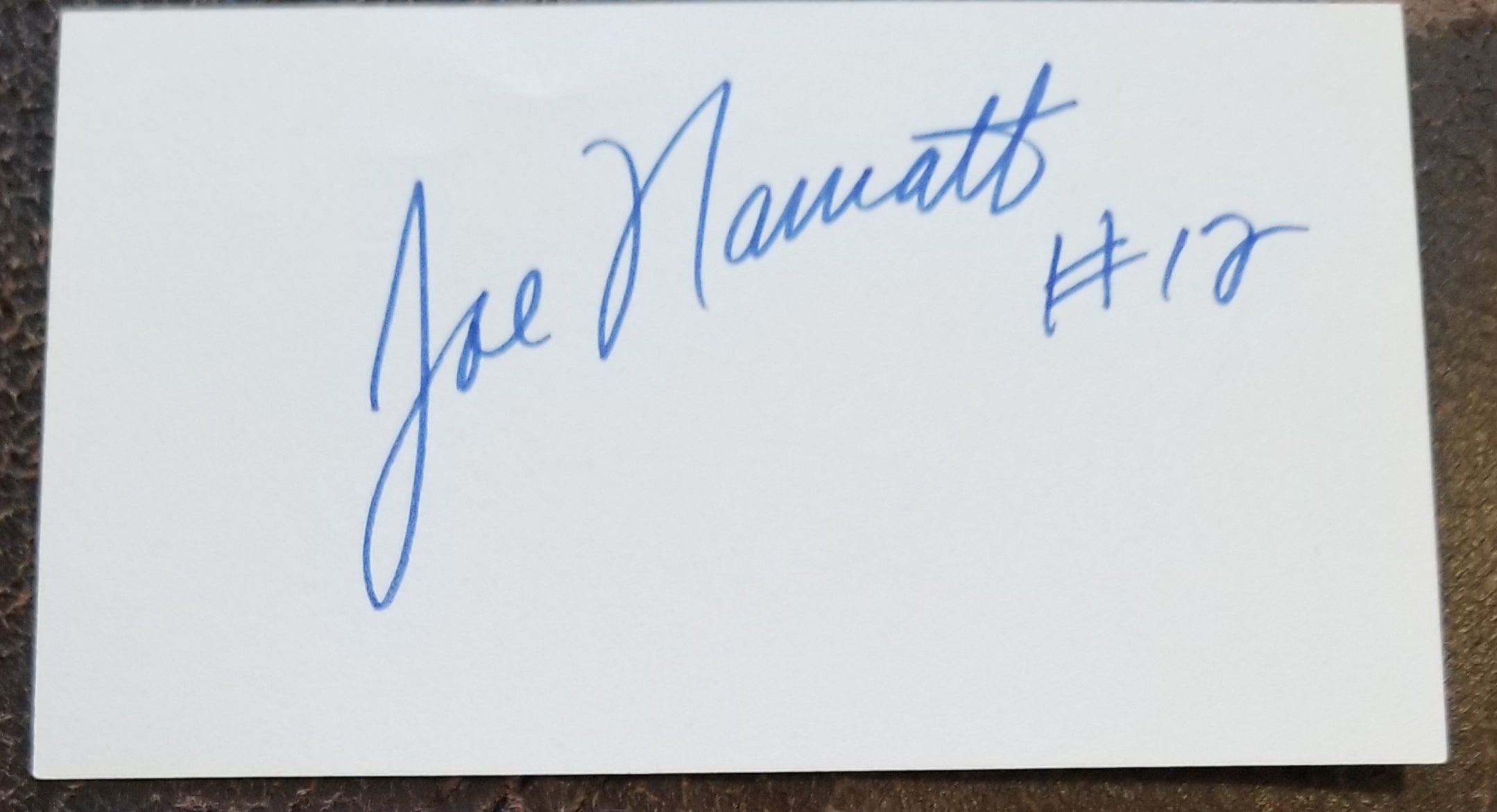 JETS GREAT QUARTERBACK JOE NAMATH HAND SIGNED CARD