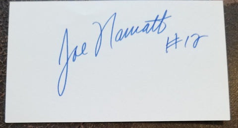 JETS GREAT QUARTERBACK JOE NAMATH HAND SIGNED CARD