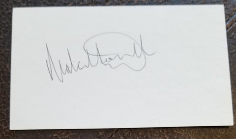 A CLOCKWORK ORANGE ACTOR MALCOLM MCDOWELL HAND SIGNED CARD