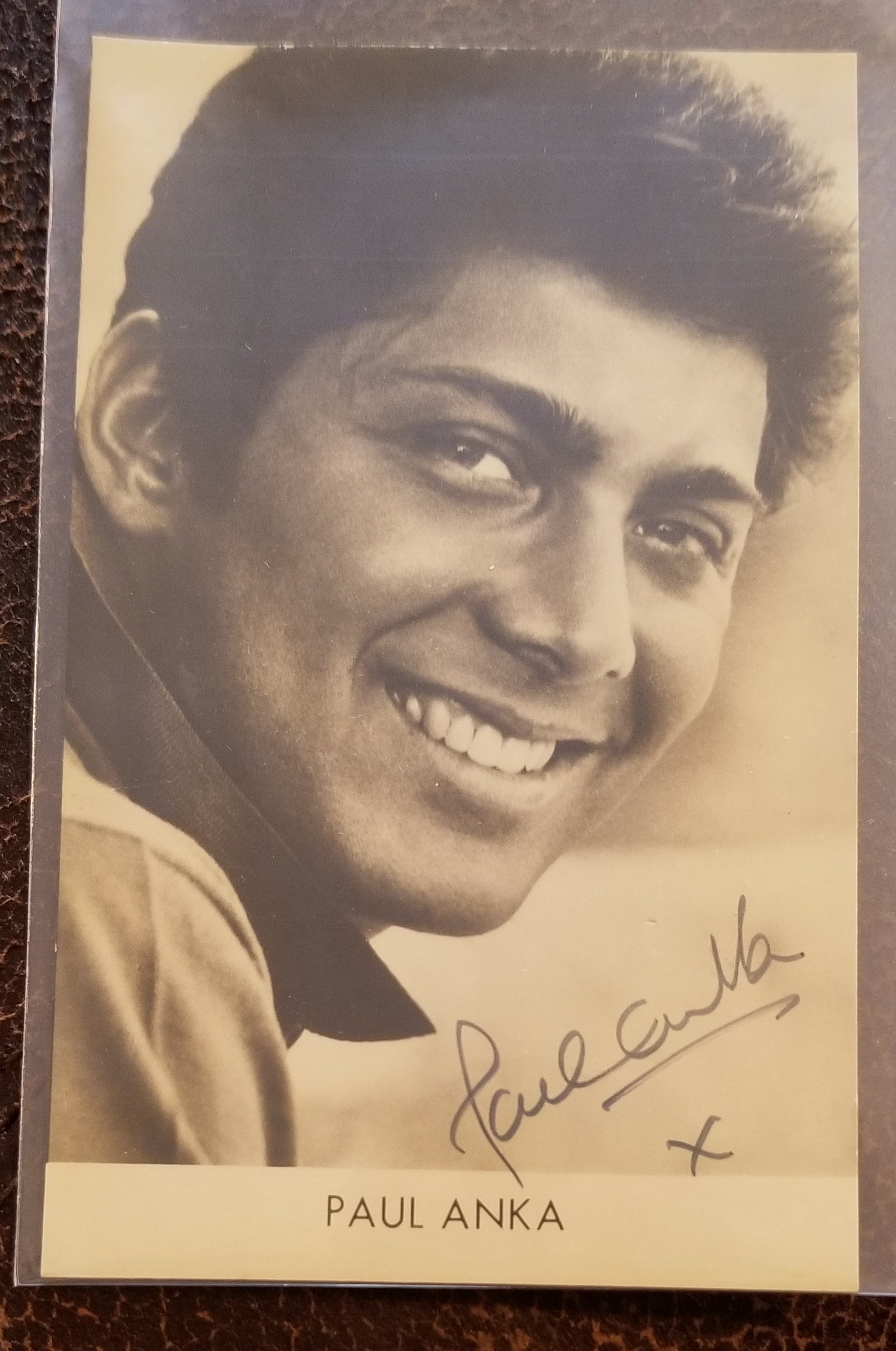 SINGER PAUL ANKA HAND SIGNED 3.5X5.5" VINTAGE PHOTO