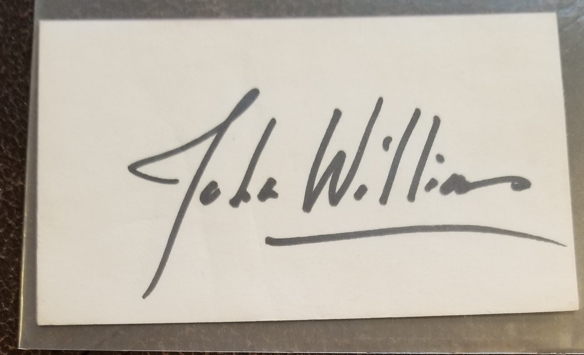 LEGENDARY STAR WARS COMPOSER JOHN WILLIAMS HAND SIGNED CARD