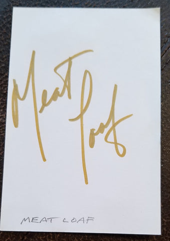 ROCK GREAT MEAT LOAF HAND SIGNED CARD RIP