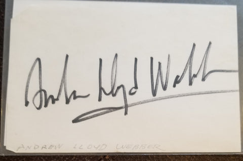 LEGENDARY BROADWAY PRODUCER ANDREW LLOYD WEBBER HAND SIGNED CARD