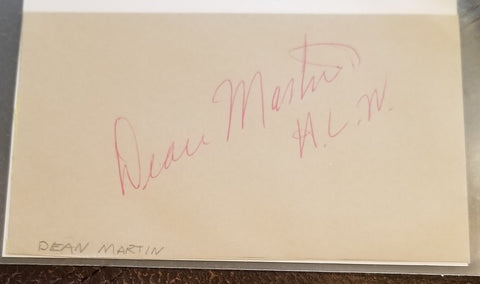 SINGER ACTOR DEAN MARTIN HAND SIGNED PAGE D.1995