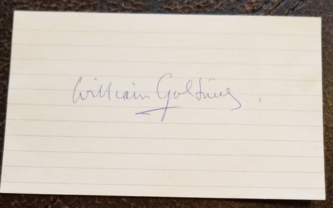 LORD OF THE FLIES AUTHOR SIR WILLIAM GOLDING HAND SIGNED CARD D.1993