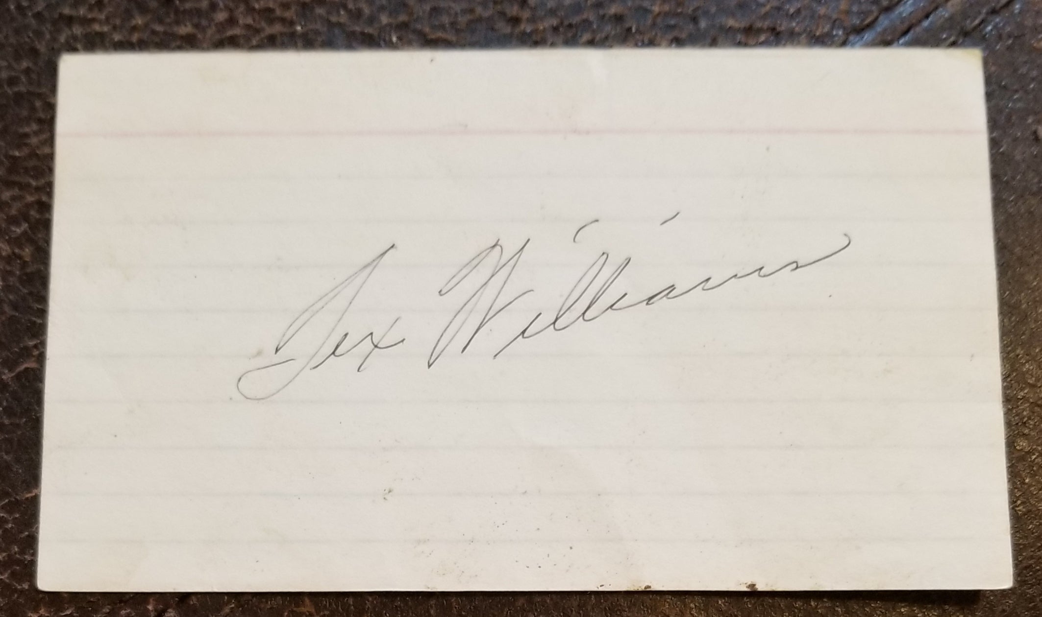 "SMOKE! SMOKE! SMOKE!" SINGER TEX WILLIAMS HAND SIGNED CARD D.1985