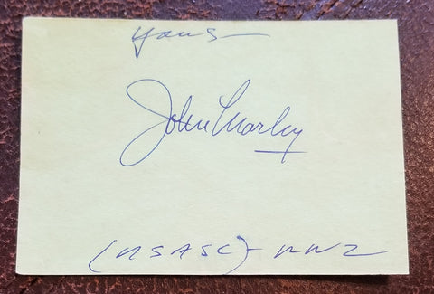 LONG TIME ACTOR AND GODFATHER ACTOR JOHN MARLEY HAND SIGNED CARD D.1984