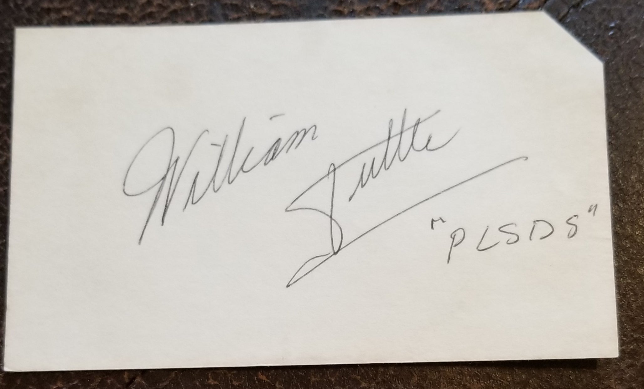 LEGENDARY MAKE UP ARTIST WILLIAM TUTTLE HAND SIGNED CARD D.2007