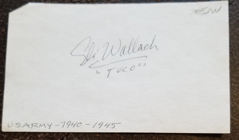 ACTOR ELI WALLACH HAND SIGNED CARD D.2014