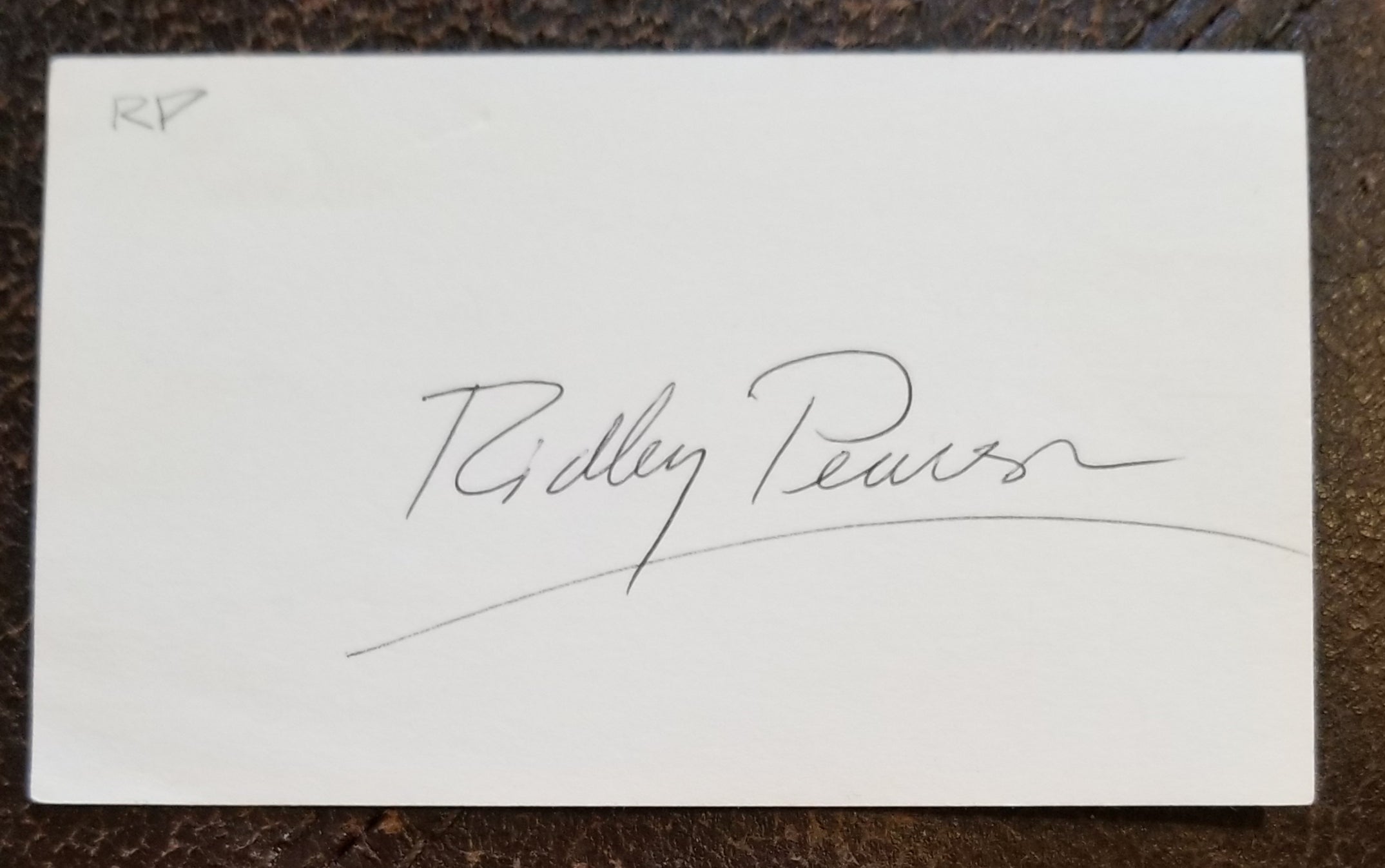 THRILLER AND CHILDREN'S AUTHOR RIDLEY PEARSON HAND SIGNED CARD