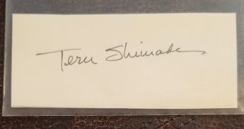 JAPANESE AMERICAN ACTOR TERU SHIMADA HAND SIGNED CUT CARD D.1988 "YOU ONLY LIVE TWICE"