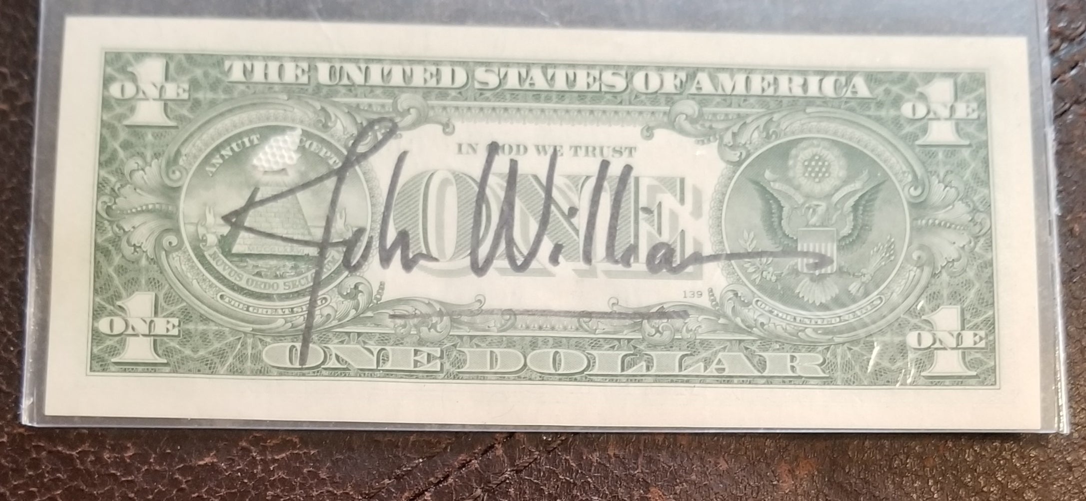 STAR WARS COMPOSER JOHN WILLIAMS HAND SIGNED ONE DOLLAR BILL