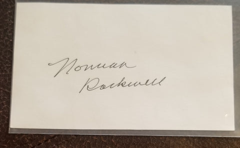 GREAT AMERICAN ARTIST NORMAN ROCKWELL HAND SIGNED CARD D.1978