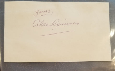 LEGENDARY ACTOR SIR ALEC GUINNESS HAND SIGNED CARD D.2000 STAR WARS