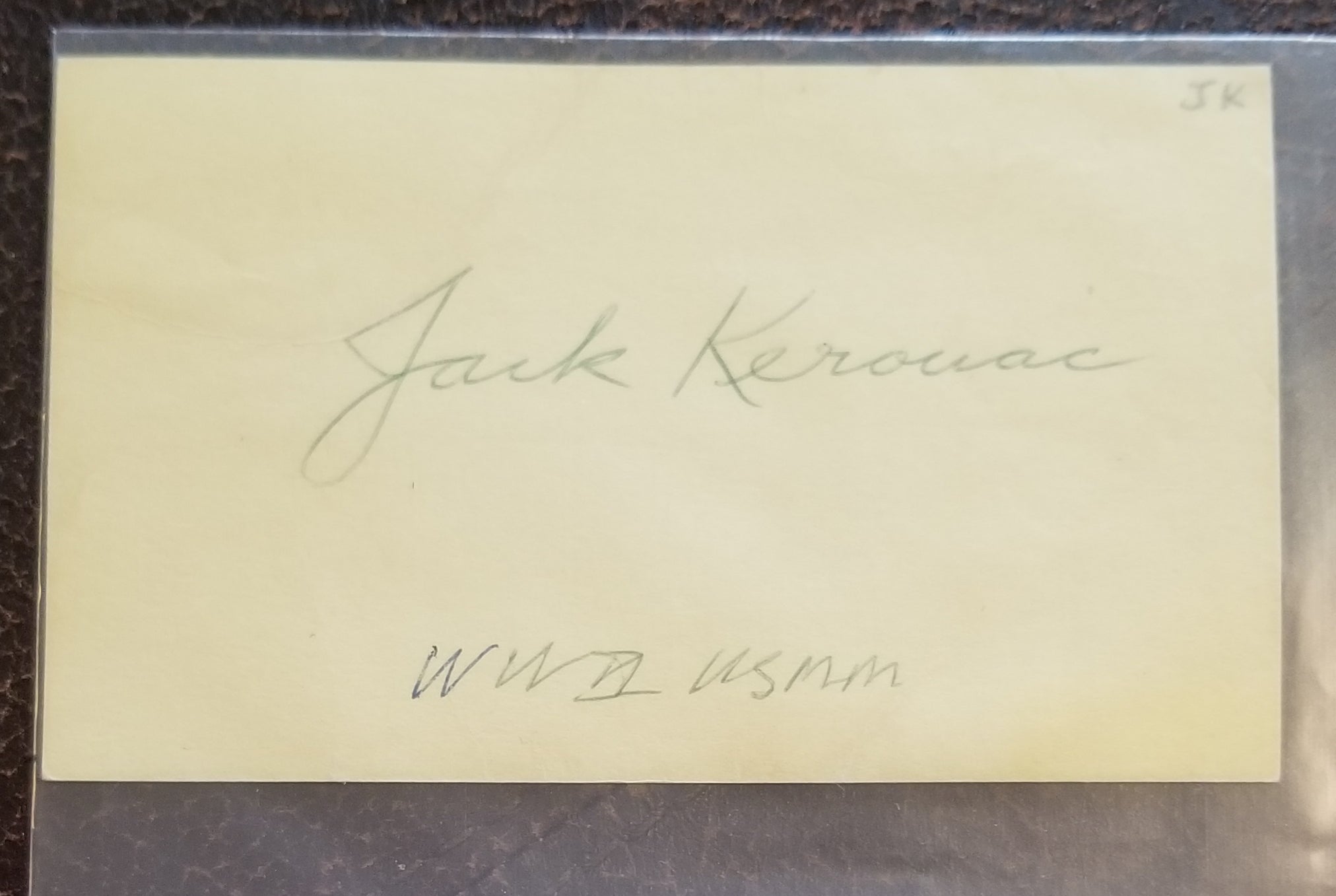 BEAT GENERATION AUTHOR AND POET JACK KEROUAC HAND SIGNED CARD D.1969