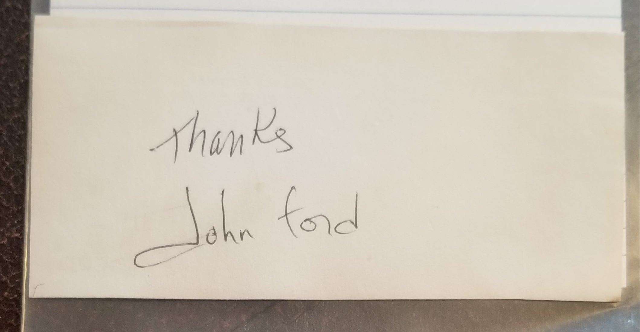 LEGENDARY DIRECTOR JOHN FORD HAND SIGNED CUT CARD D.1973