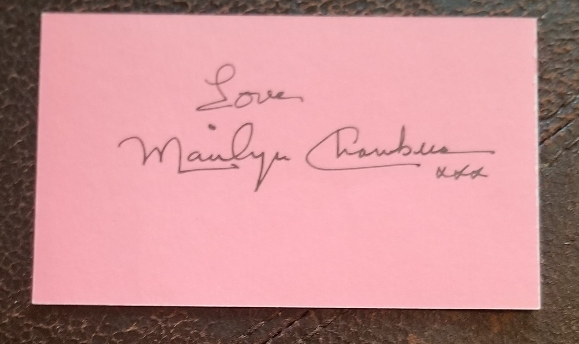 ADULT FILM STAR MARILYN CHAMBERS HAND SIGNED CARD D.2009