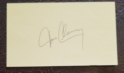 ESPIONAGE AUTHOR TOM CLANCY HAND SIGNED CARD D.2013