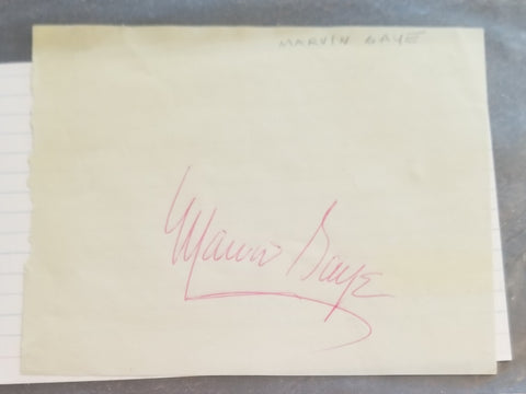 MOTOWN LEGEND MARVIN GAYE HAND SIGNED PAGE D.1984