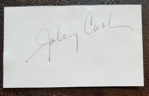 COUNTRY MUSIC LEGEND JOHNNY CASH HAND SIGNED CARD D.2003