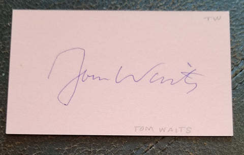 GREAT SINGER SONGWRITER TOM WAITS HAND SIGNED CARD