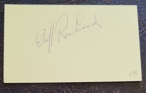 BRITISH SINGER CLIFF RICHARD HAND SIGNED CARD