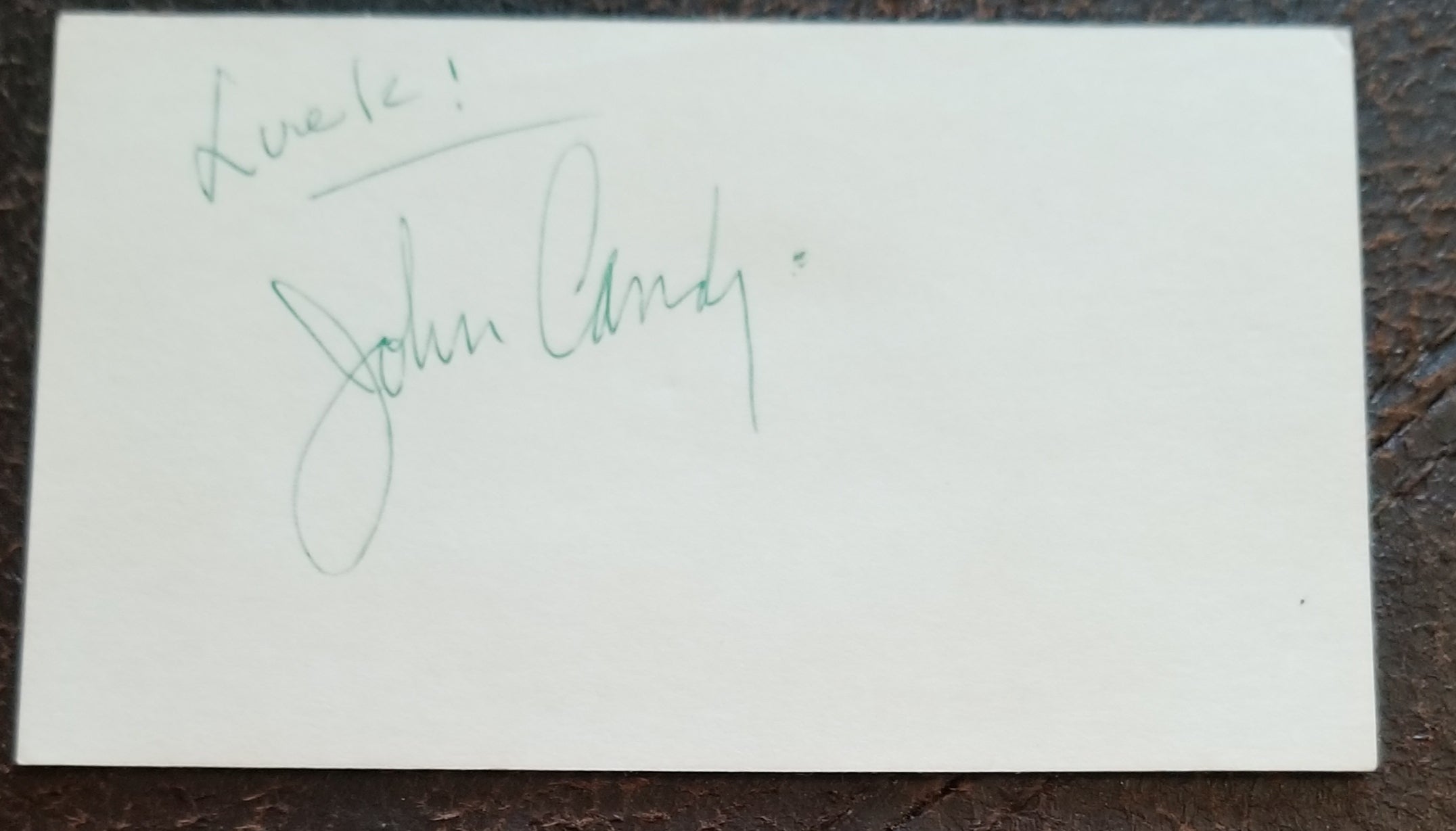 ACTOR COMEDIAN JOHN CANDY HAND SIGNED CARD D.1994