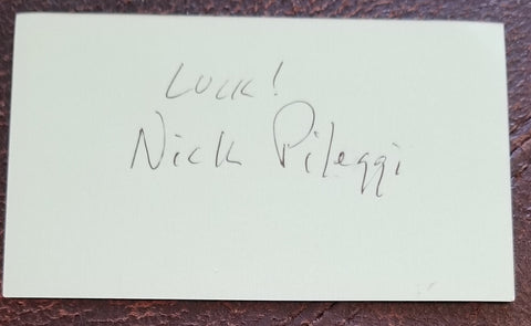 AMERICAN AUTHOR AND SCREENWRITER NICHOLAS PILEGGI HAND SIGNED CARD GOODFELLAS