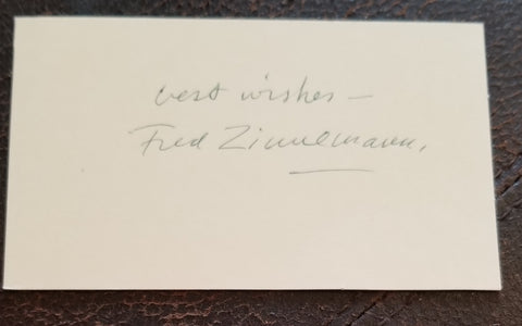 HIGH NOON DIRECTOR FRED ZINNEMANN HAND SIGNED CARD D.1997