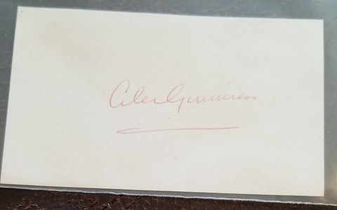 GREAT ACTOR SIR ALEC GUINNESS HAND SIGNED CARD D.2000 STAR WARS