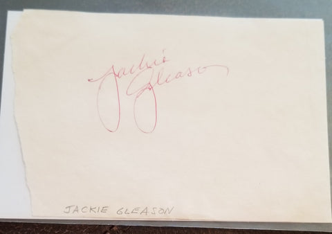 VINTAGE COMEDIAN JACKIE GLEASON HAND SIGNED PAGE D.1987