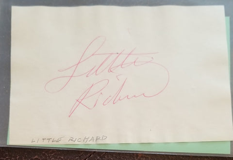 ROCK LEGEND LITTLE RICHARD HAND SIGNED PAGE D.2020