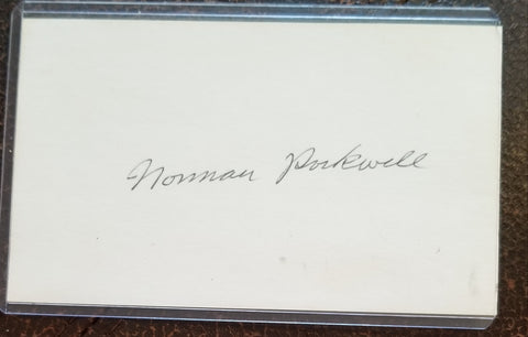 GREAT AMERICAN ARTIST NORMAN ROCKWELL HAND SIGNED CARD D.1978