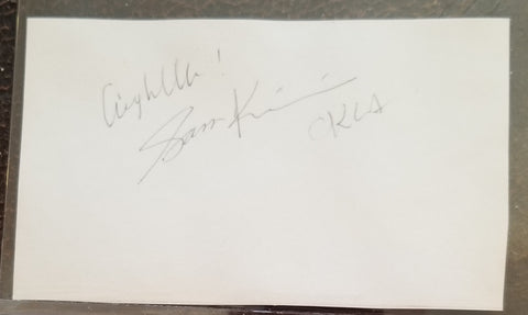 COMEDY GREAT SAM KINISON HAND SIGNED CARD D.1992