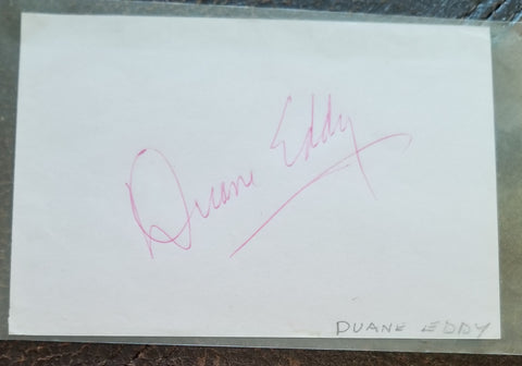 ROCK GREAT DUANE EDDY HAND SIGNED PAGE "REBEL ROUSER"