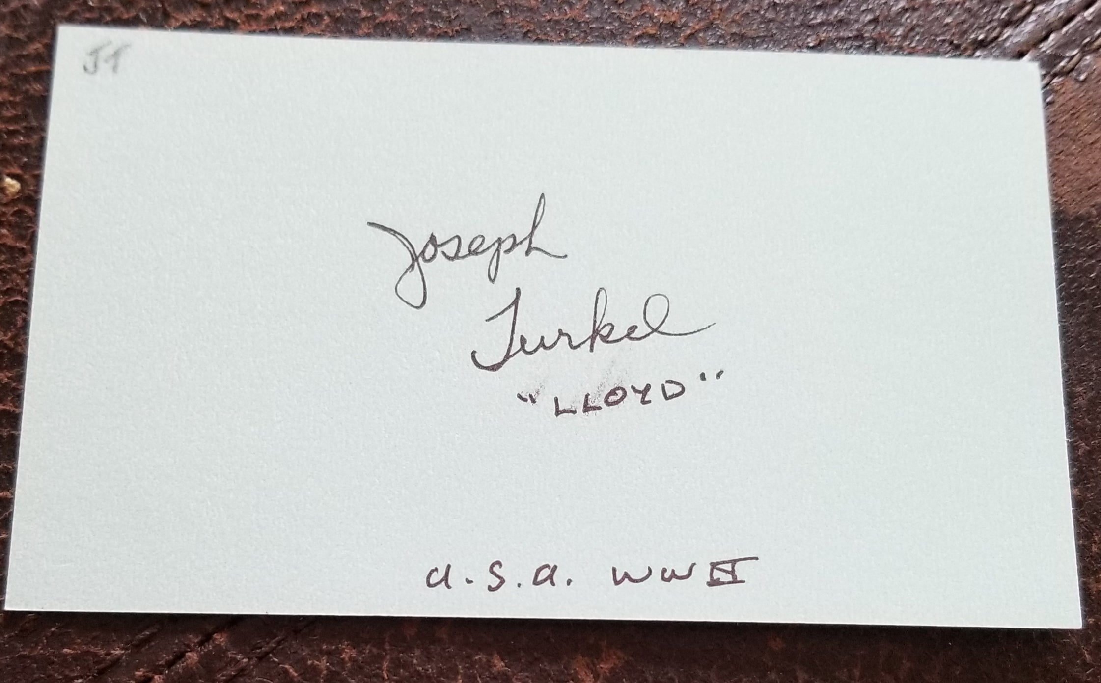 THE SHINING CHARACTER ACTOR JOE TURKEL HAND SIGNED CARD RIP