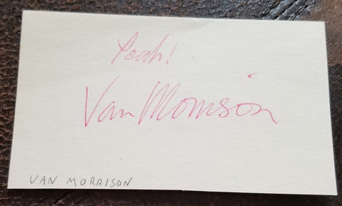 ROCK GREAT VAN MORRISON HAND SIGNED CARD