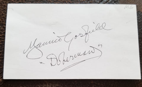 ACTOR MAURICE GOSFIELD HAND SIGNED CARD D.1964 PHIL SILVERS SHOW