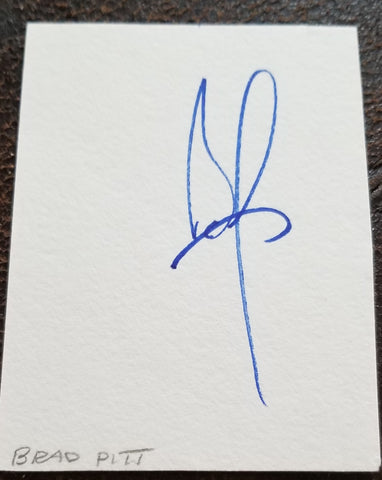 "MONEYBALL" ACTOR BRAD PITT HAND SIGNED CARD