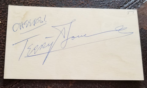 LEGENDARY ENGLISH COMEDIAN TERRY-THOMAS HAND SIGNED CARD D.1990