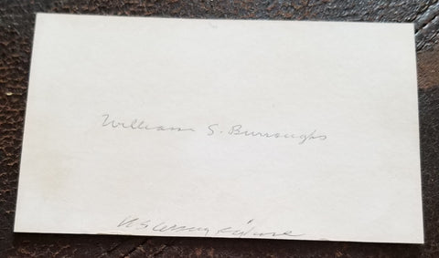 "NAKED LUNCH" AUTHOR WILLIAM S. BURROUGHS HAND SIGNED CARD D.1997